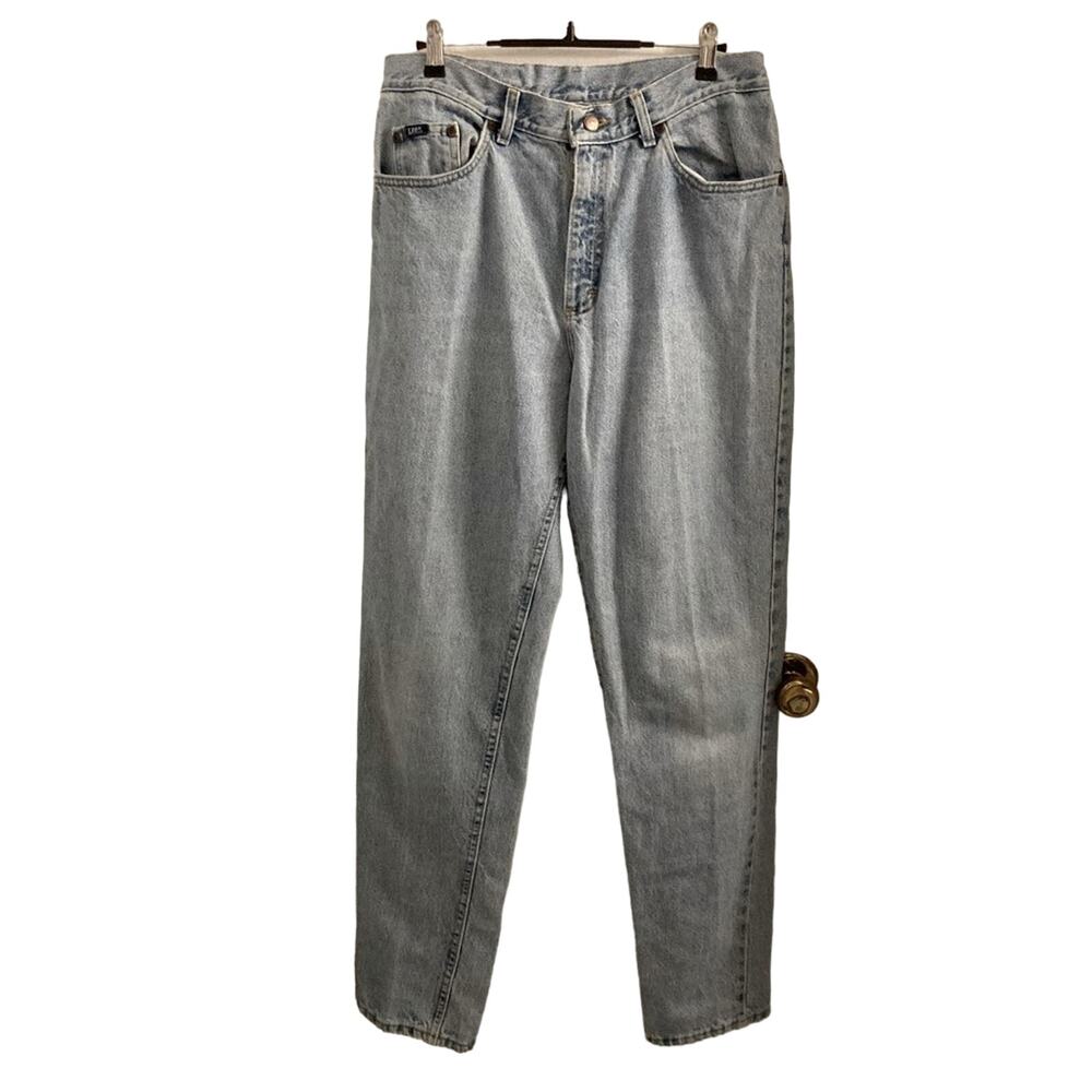 Vintage Lee High Rise Rigid Denim Light Wash Mom Jeans - Size 14 Long